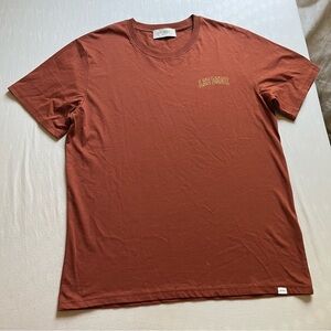 Les Deux rust red orange logo short sleeve knit T-shirt